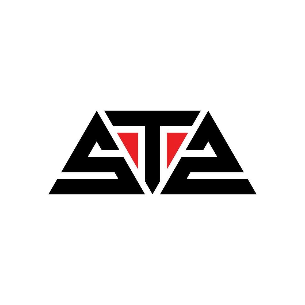 stz triangolo logo lettera design con forma triangolare. stz triangolo logo design monogramma. modello di logo vettoriale triangolo stz con colore rosso. stz logo triangolare logo semplice, elegante e lussuoso. st