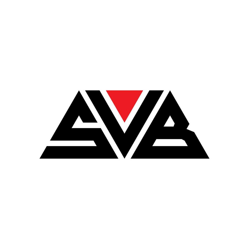 design del logo della lettera del triangolo svb con forma triangolare. svb triangolo logo design monogramma. modello di logo vettoriale triangolo svb con colore rosso. logo triangolare svb logo semplice, elegante e lussuoso. svb