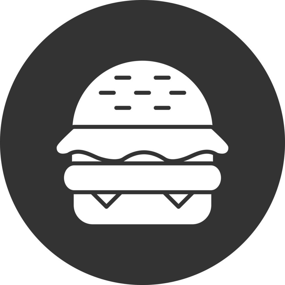 icona glifo invertito hamburger vettore