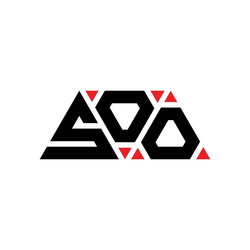 design del logo della lettera triangolare così a forma di triangolo. monogramma di design del logo del triangolo soo. così modello di logo vettoriale triangolo con colore rosso. logo così triangolare logo semplice, elegante e lussuoso. così