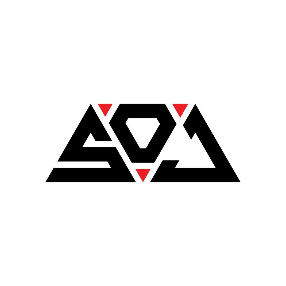 design del logo della lettera triangolo soj con forma triangolare. monogramma di design del logo del triangolo soj. modello di logo vettoriale triangolo soj con colore rosso. logo triangolare soj logo semplice, elegante e lussuoso. soj