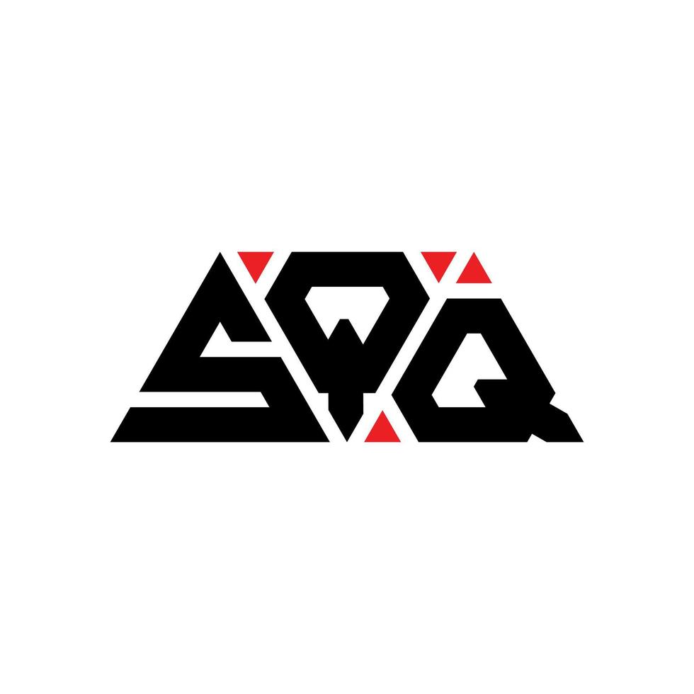 design del logo della lettera triangolare sqq con forma triangolare. monogramma di design del logo del triangolo sqq. modello di logo vettoriale triangolo sqq con colore rosso. logo triangolare sqq logo semplice, elegante e lussuoso. mq