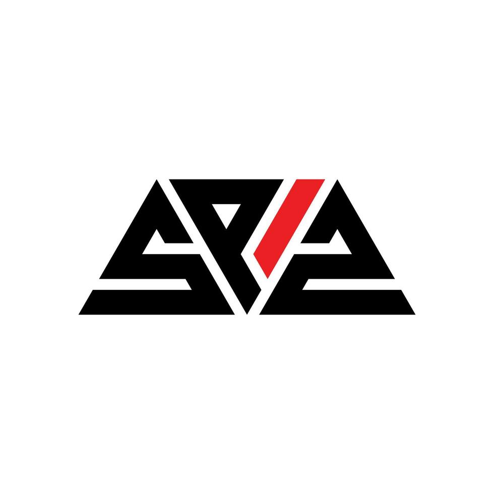 design del logo della lettera del triangolo spz con forma triangolare. monogramma di design del logo del triangolo spz. modello di logo vettoriale triangolo spz con colore rosso. spz logo triangolare logo semplice, elegante e lussuoso. spz
