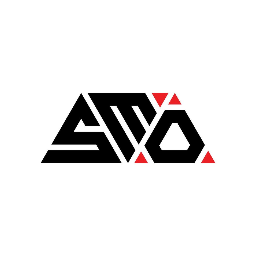 design del logo della lettera triangolo smo con forma triangolare. monogramma di design del logo triangolo smo. modello di logo vettoriale triangolo smo con colore rosso. logo triangolare smo logo semplice, elegante e lussuoso. smo