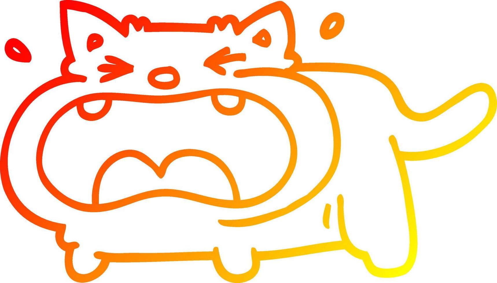 caldo gradiente disegno cartone animato gatto piangente vettore
