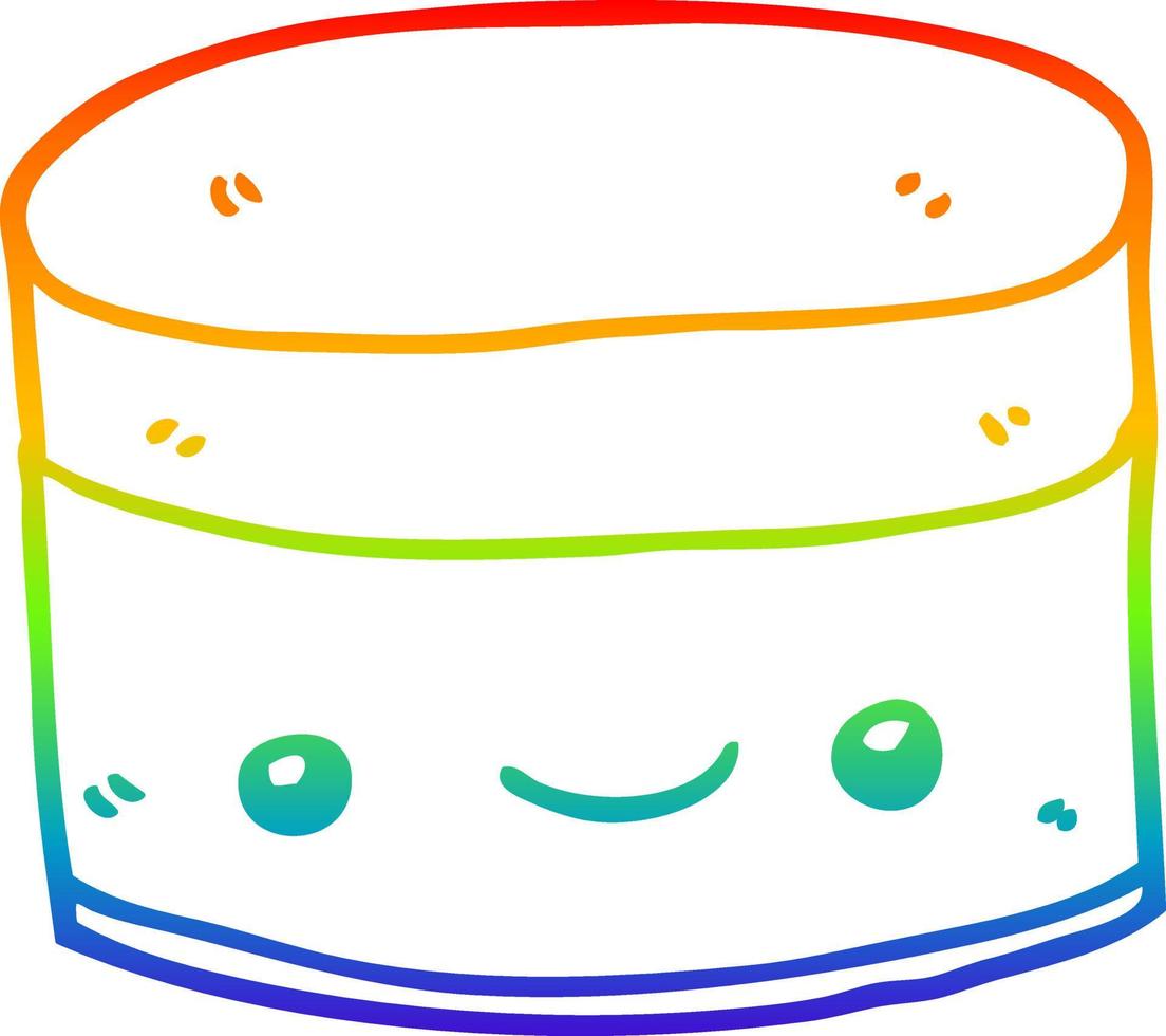 illustrazione del fumetto del disegno della linea del gradiente dell'arcobaleno vettore