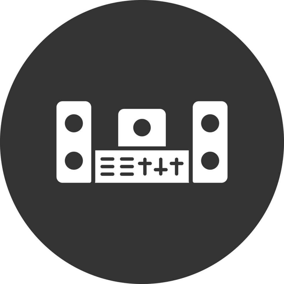 icona del glifo invertito del sistema musicale vettore