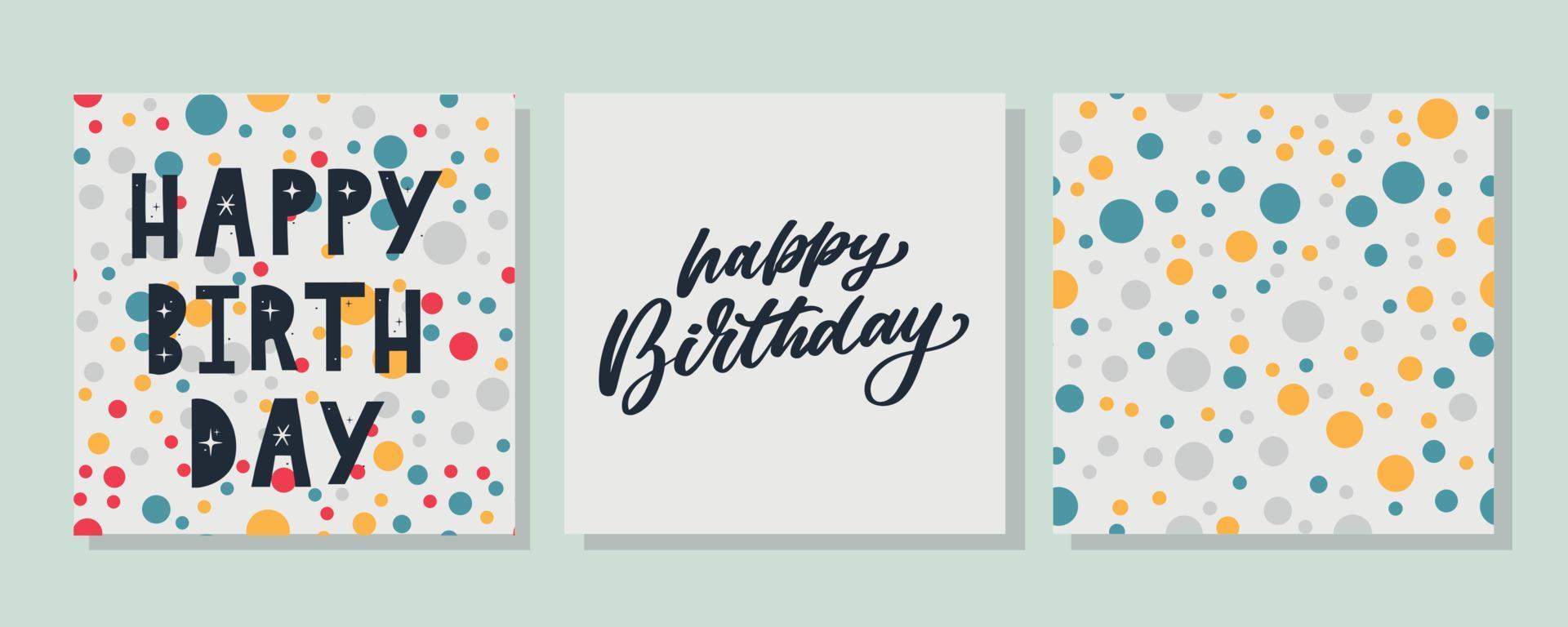 buon compleanno lettering banner di testo, colore nero. illustrazione vettoriale. vettore