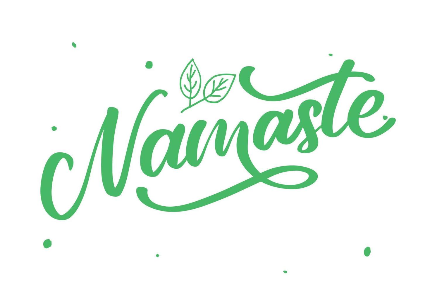 scritte vettoriali. poster calligrafico con frase - namaste. citazione disegnata a mano. illustrazione vettoriale