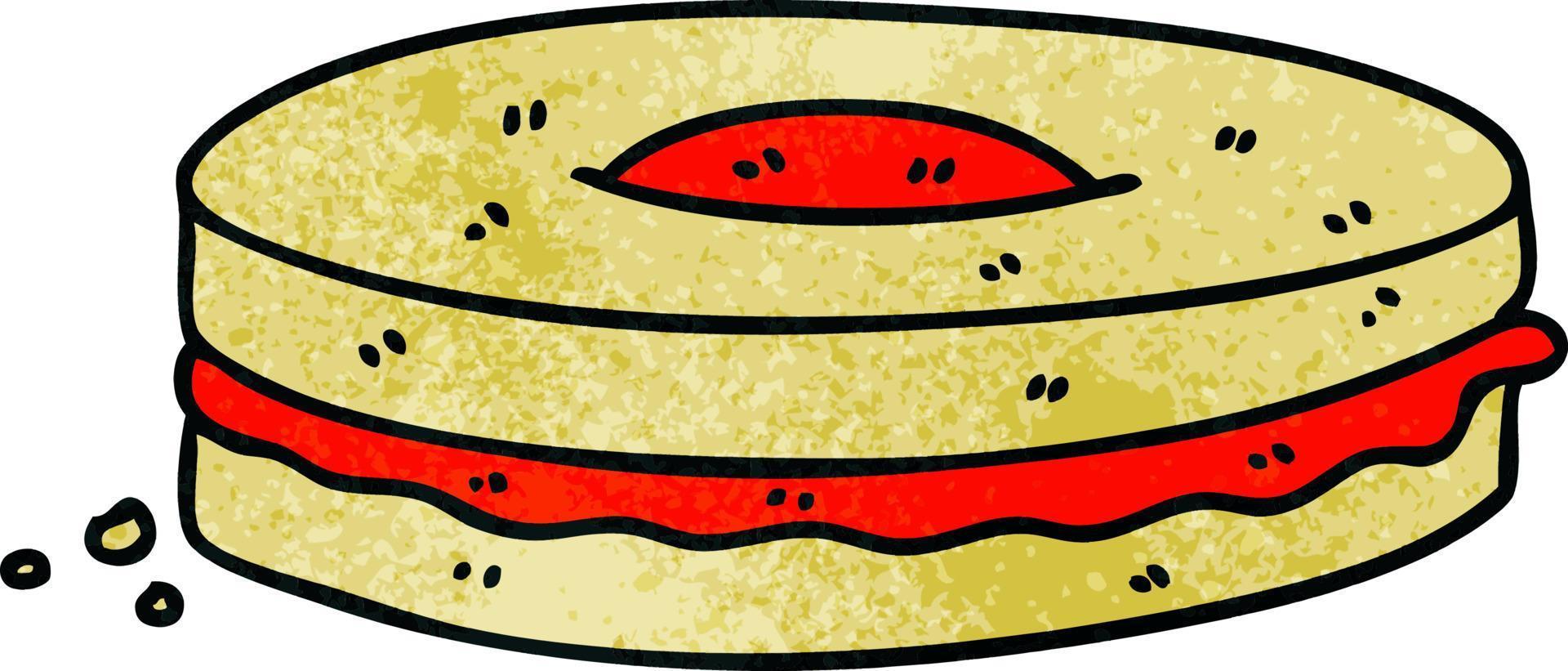 biscotto di marmellata di cartone animato stravagante disegnato a mano vettore