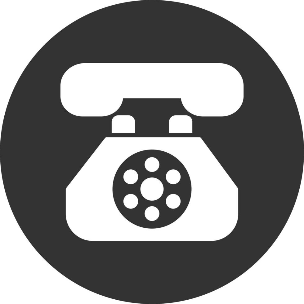 icona del glifo del telefono fisso invertito vettore