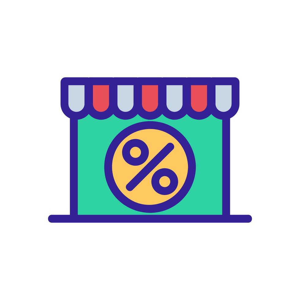 vettore icona percentuale negozio. illustrazione del simbolo del contorno isolato