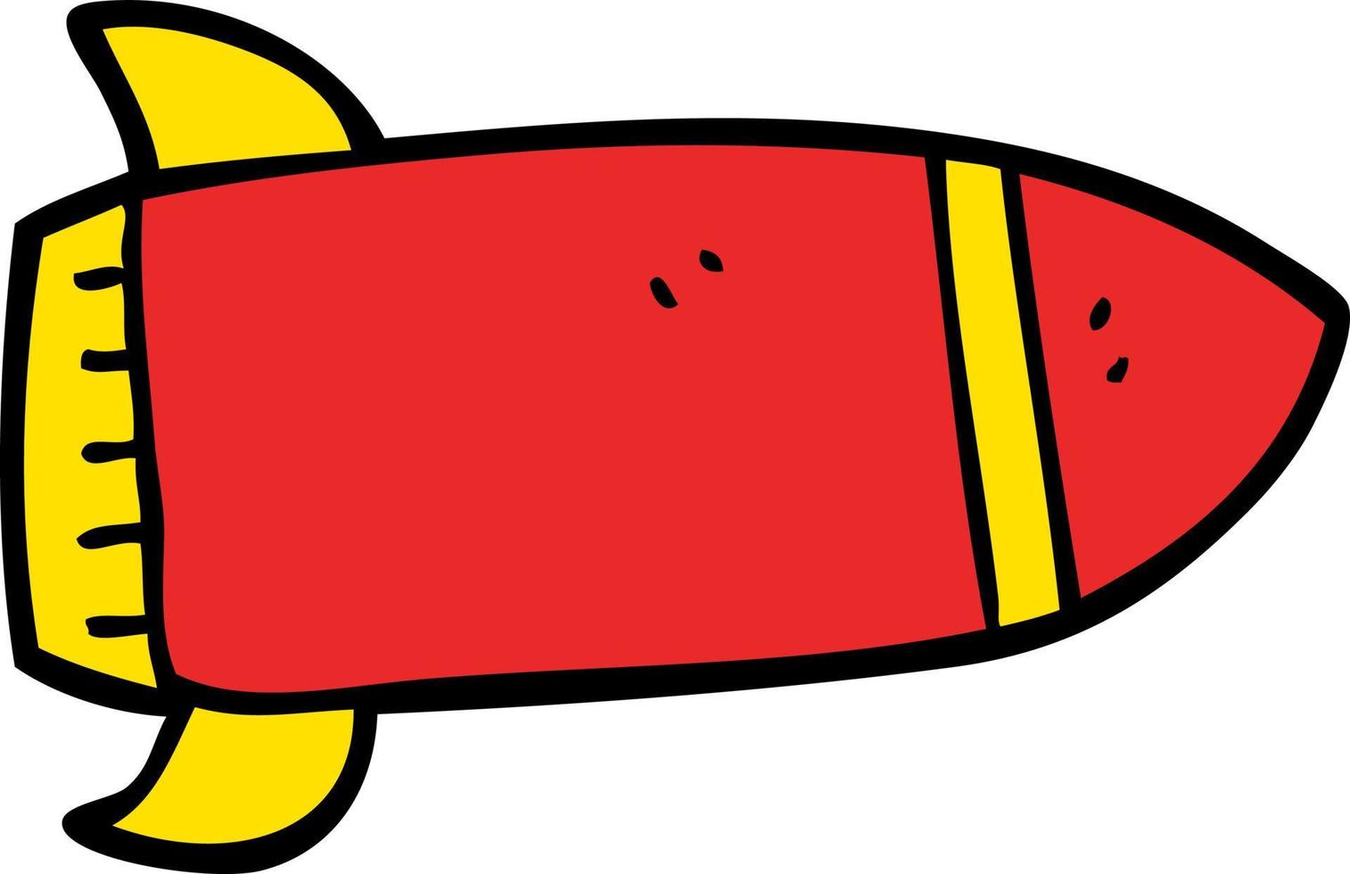 razzo rosso di doodle del fumetto vettore