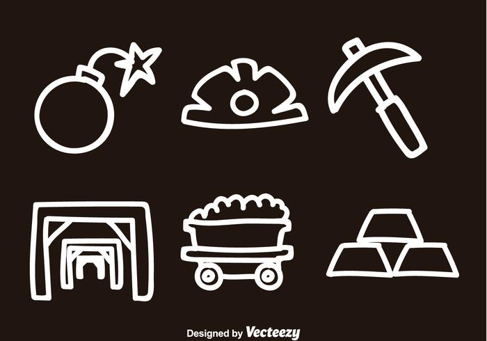 Miniera d'oro Doodle Icon Vectors