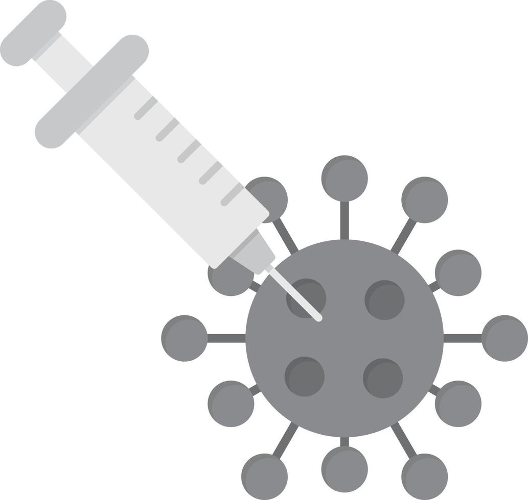 vaccinazione in scala di grigi piatta vettore