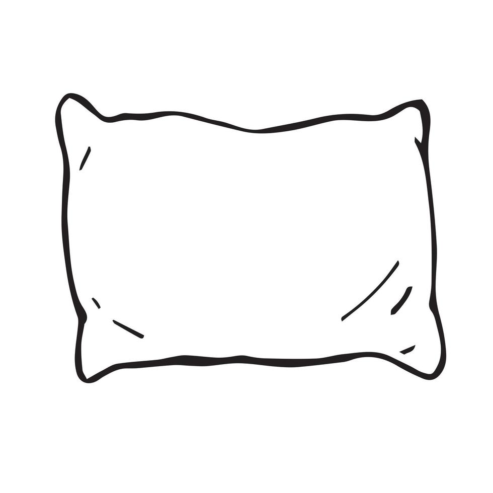 illustrazione vettoriale d'archivio disegno in stile doodle. cuscino. icona isolata su uno sfondo bianco. concetto di sonno e relax, casa accogliente
