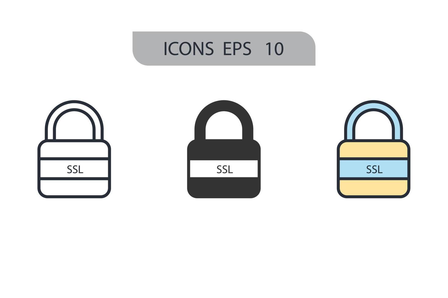 SSL icone simbolo elementi vettoriali per il web infografica