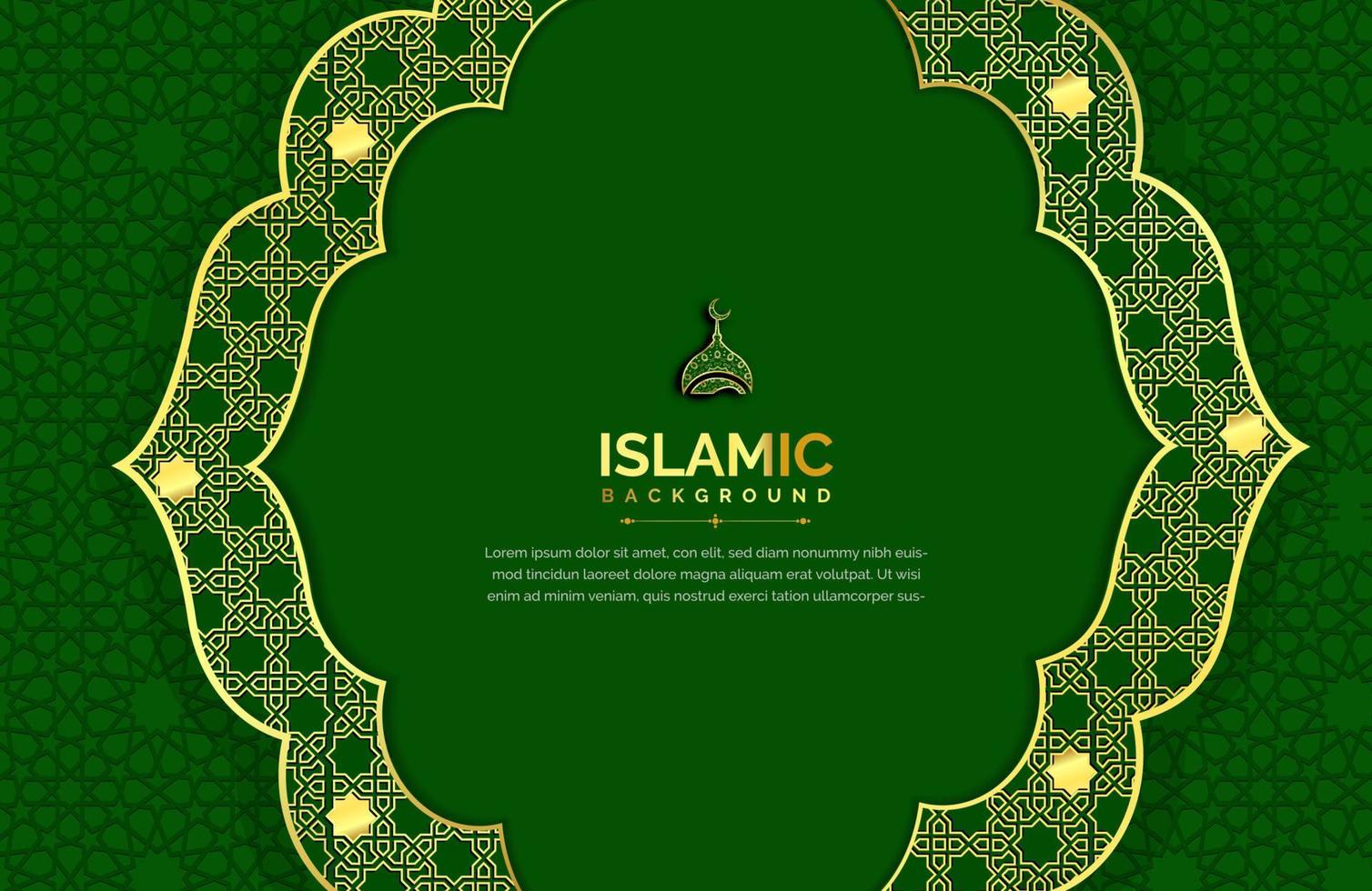 sfondo arabo in stile di lusso illustrazione vettoriale di design islamico verde scuro