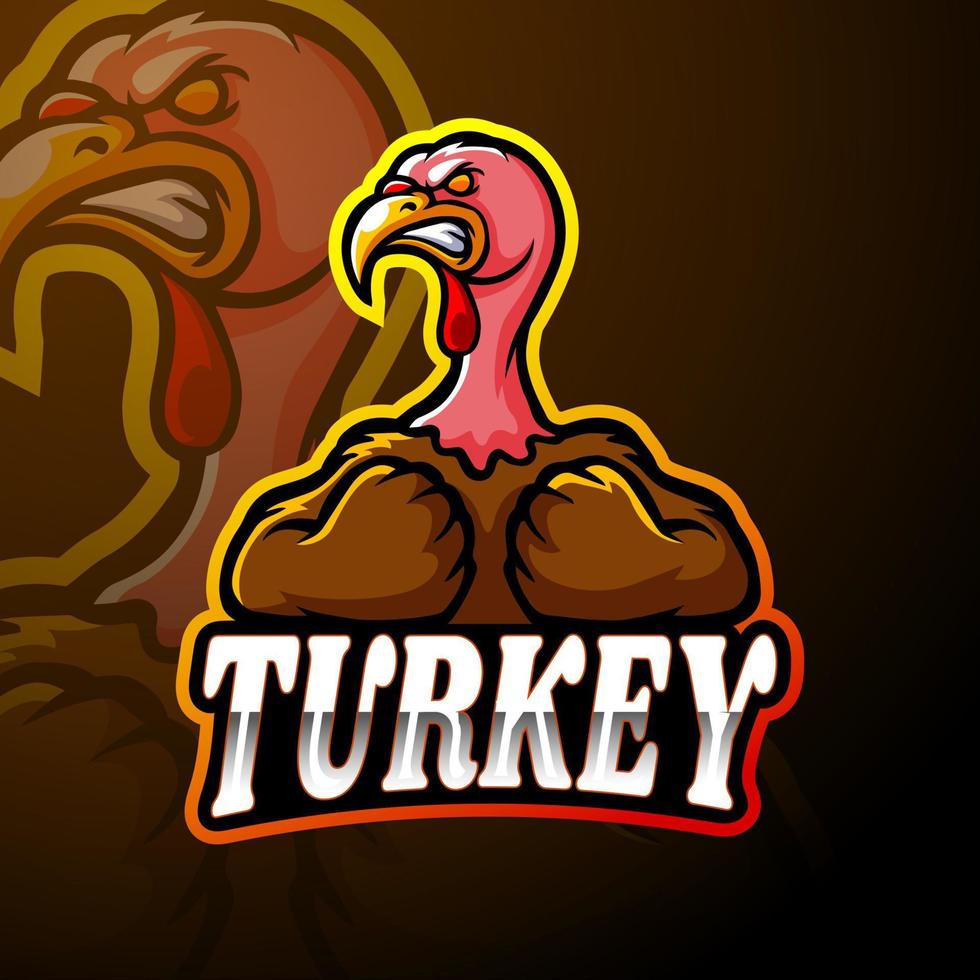 design della mascotte del logo esport della Turchia vettore