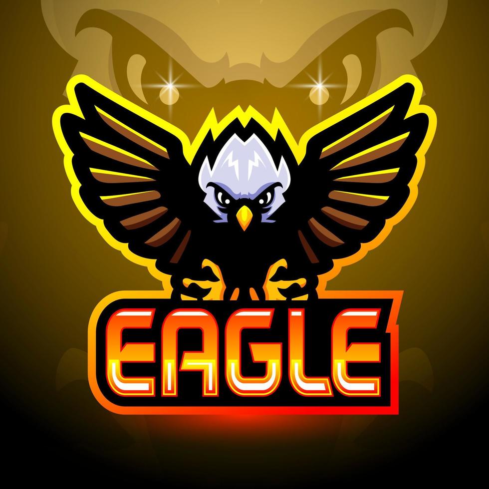 aquila mascotte sport esport logo design vettore