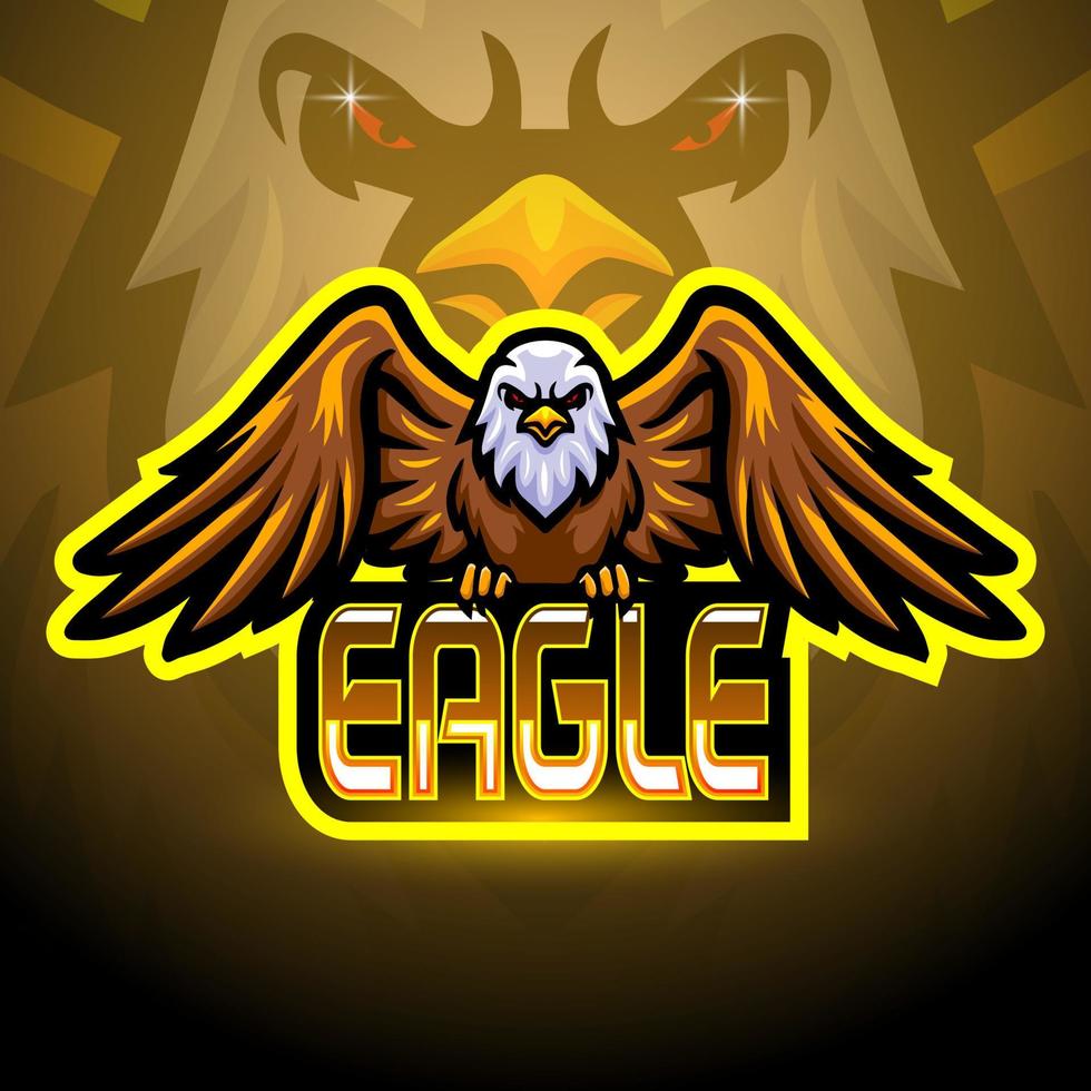 aquila mascotte sport esport logo design vettore