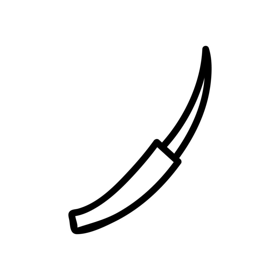 illustrazione del contorno vettoriale dell'icona del coltello arrotondato da giardino