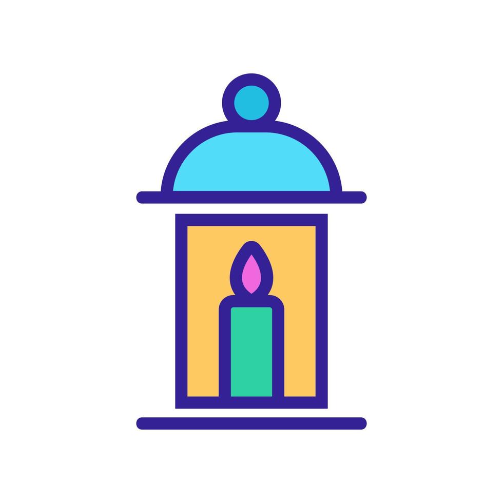 lampada portatile con illustrazione del profilo vettoriale dell'icona a lume di candela