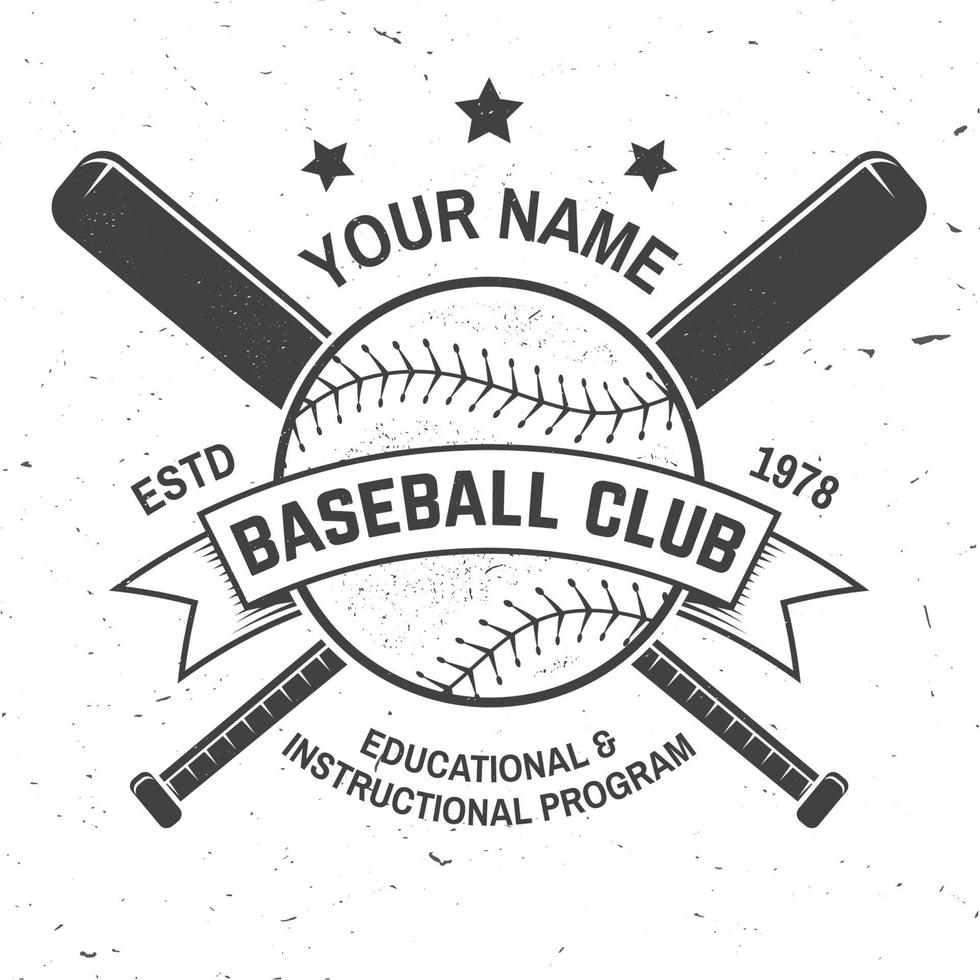 distintivo della squadra di baseball. illustrazione vettoriale. concetto per camicia o logo, stampa, timbro o t-shirt. vettore