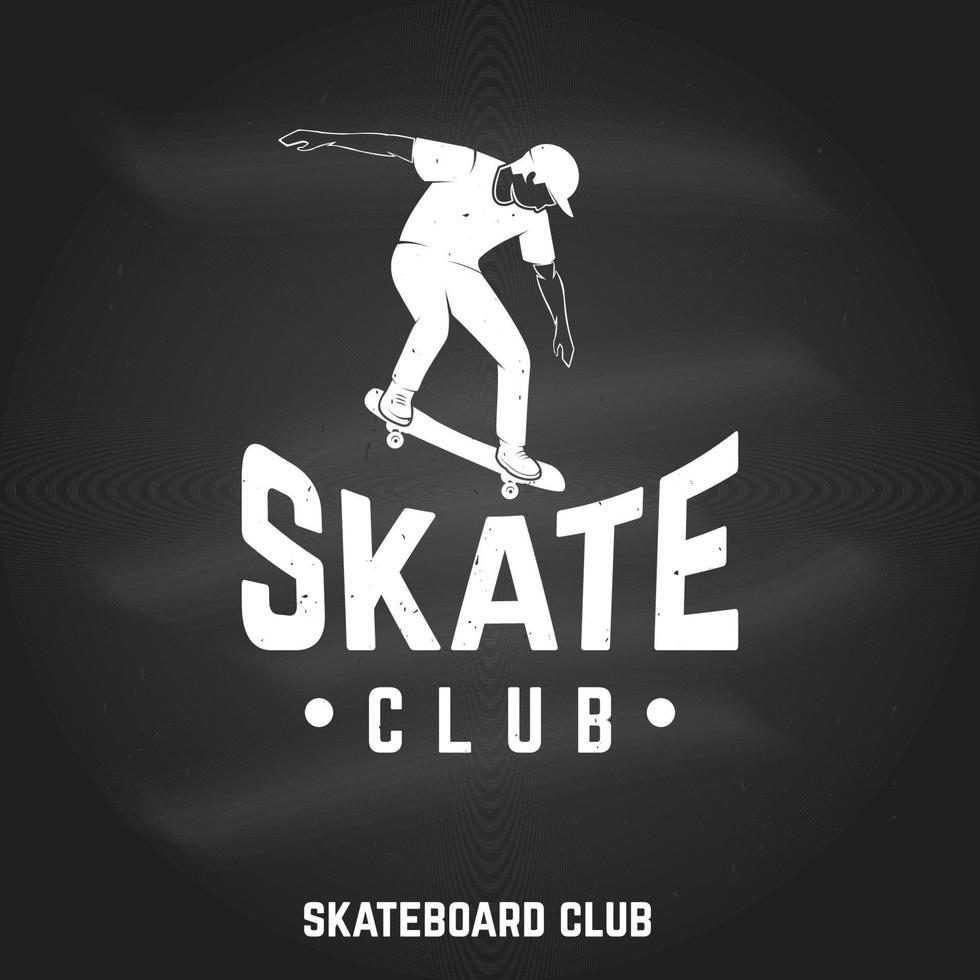 segno di skate club sulla lavagna. illustrazione vettoriale. vettore