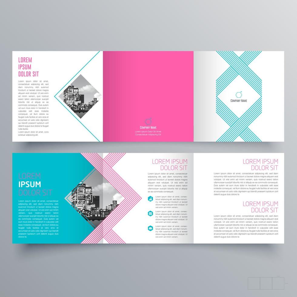 modello di brochure ripiegabile design geometrico minimalista per aziende e aziende. modello di vettore dell'opuscolo di concetto creativo.