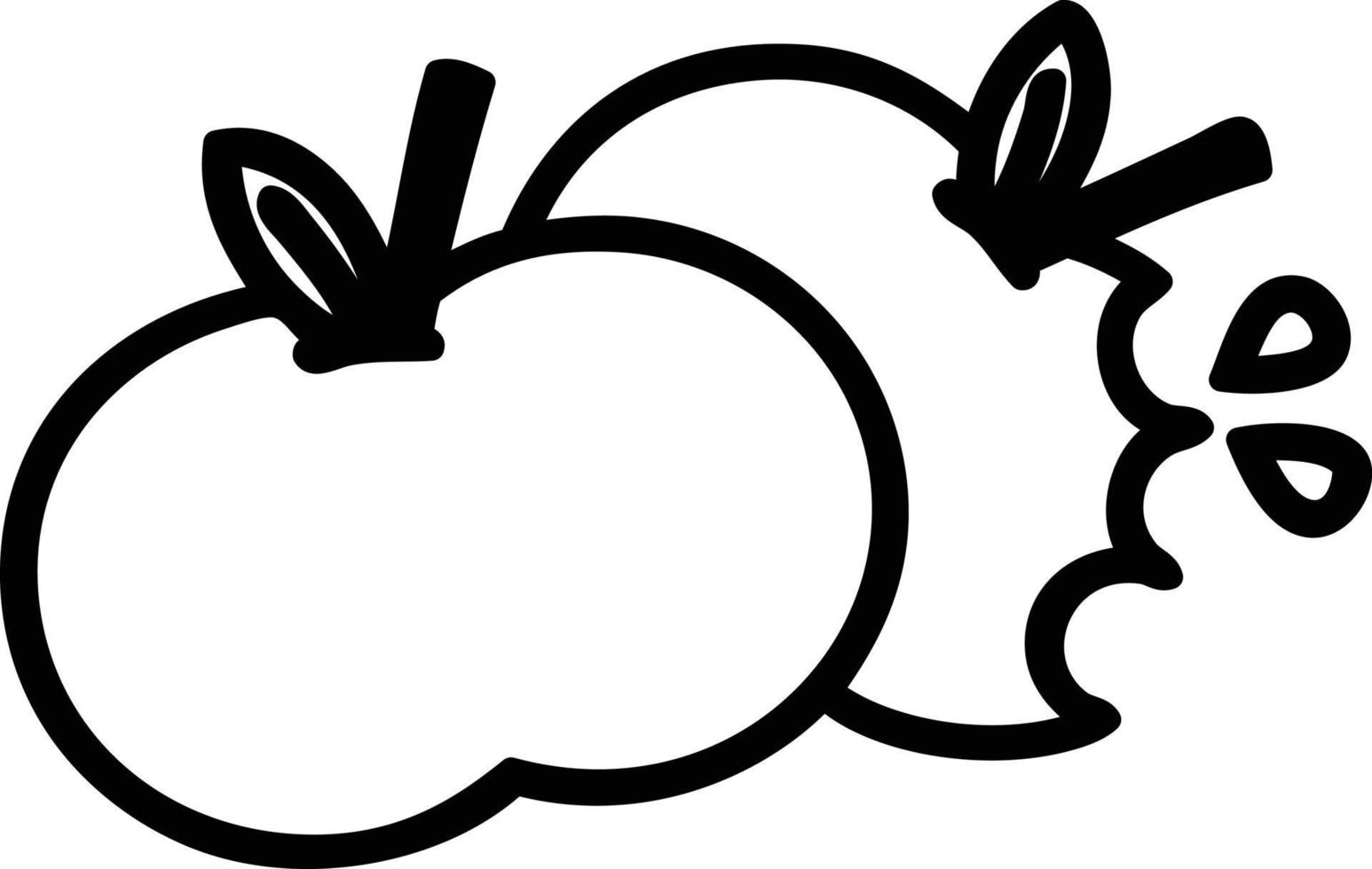 icona di mele morsicate vettore