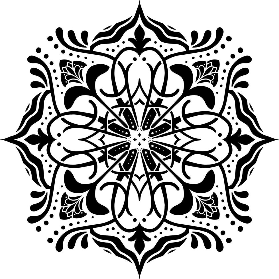 motivo floreale in stile mandala vintage per tatuaggi, tessuti o decorazioni e altro ancora. illustrazione vettoriale. vettore