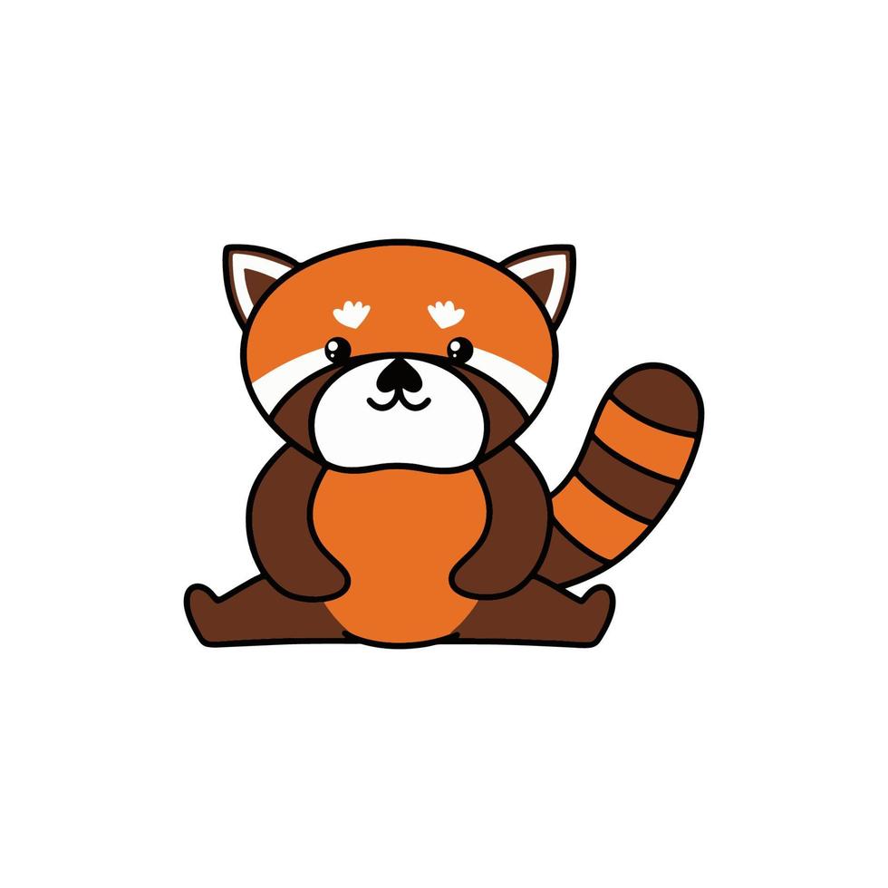 illustrazione del panda rosso. disegno del personaggio kawaii. sfondo carino. illustrazione grafica vettoriale. vettore