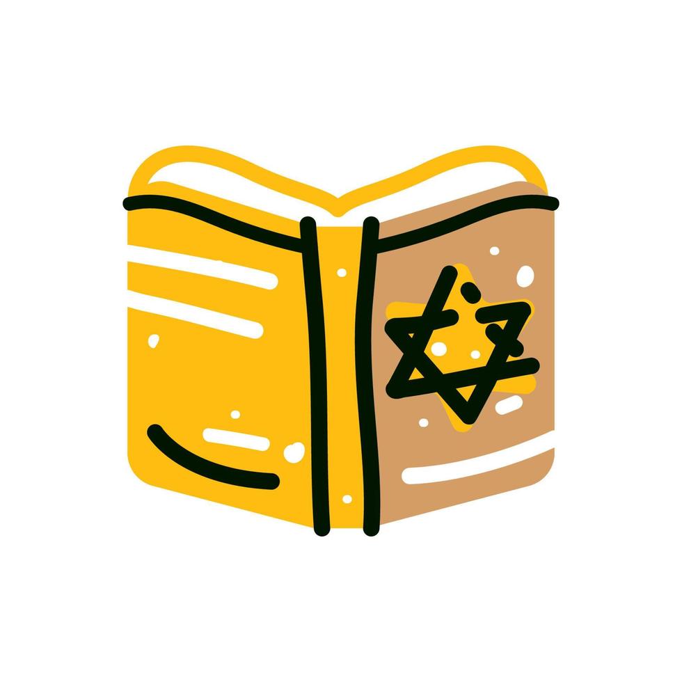 illustrazione della torah o del pentateuco. vacanza dell'elemento hanukkah. simbolo ebraico vettore