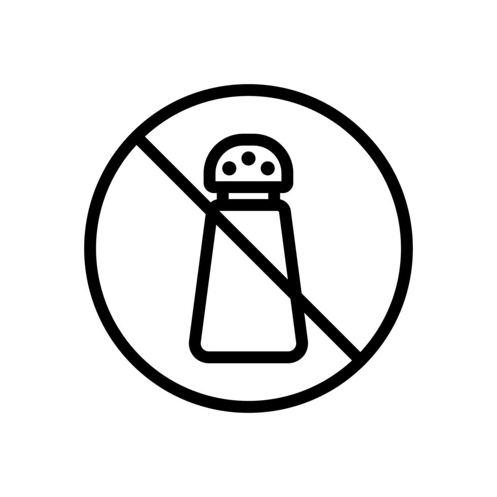 illustrazione del contorno vettoriale dell'icona del divieto di sale