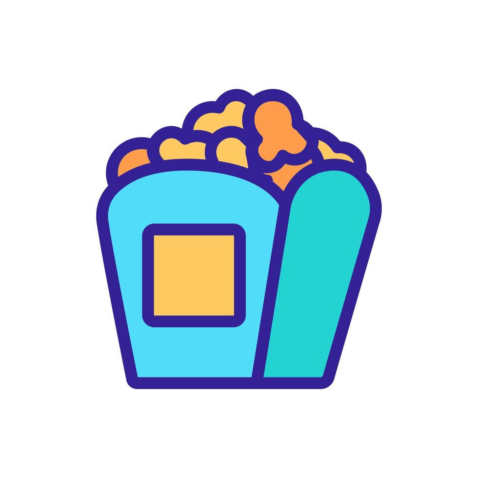 illustrazione del profilo di vettore dell'icona del sacchetto di carta del popcorn