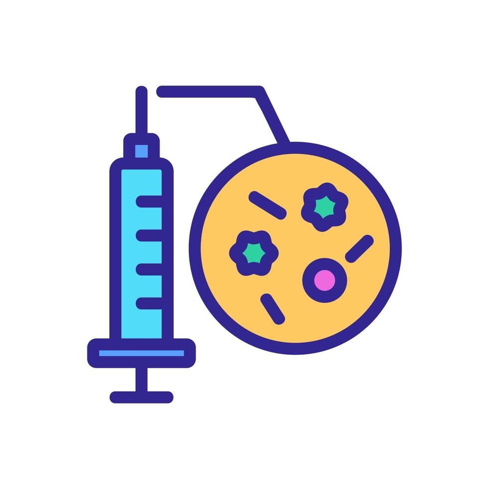siringa con illustrazione del profilo vettoriale dell'icona del vaccino