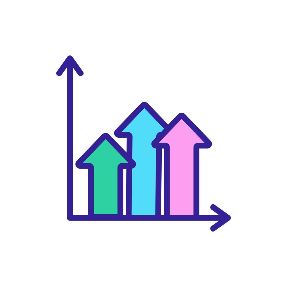 vettore dell'icona del grafico di crescita. illustrazione del simbolo del contorno isolato