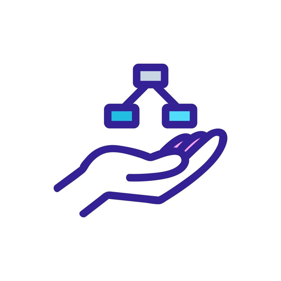 vettore icona gerarchia della mano. illustrazione del simbolo del contorno isolato