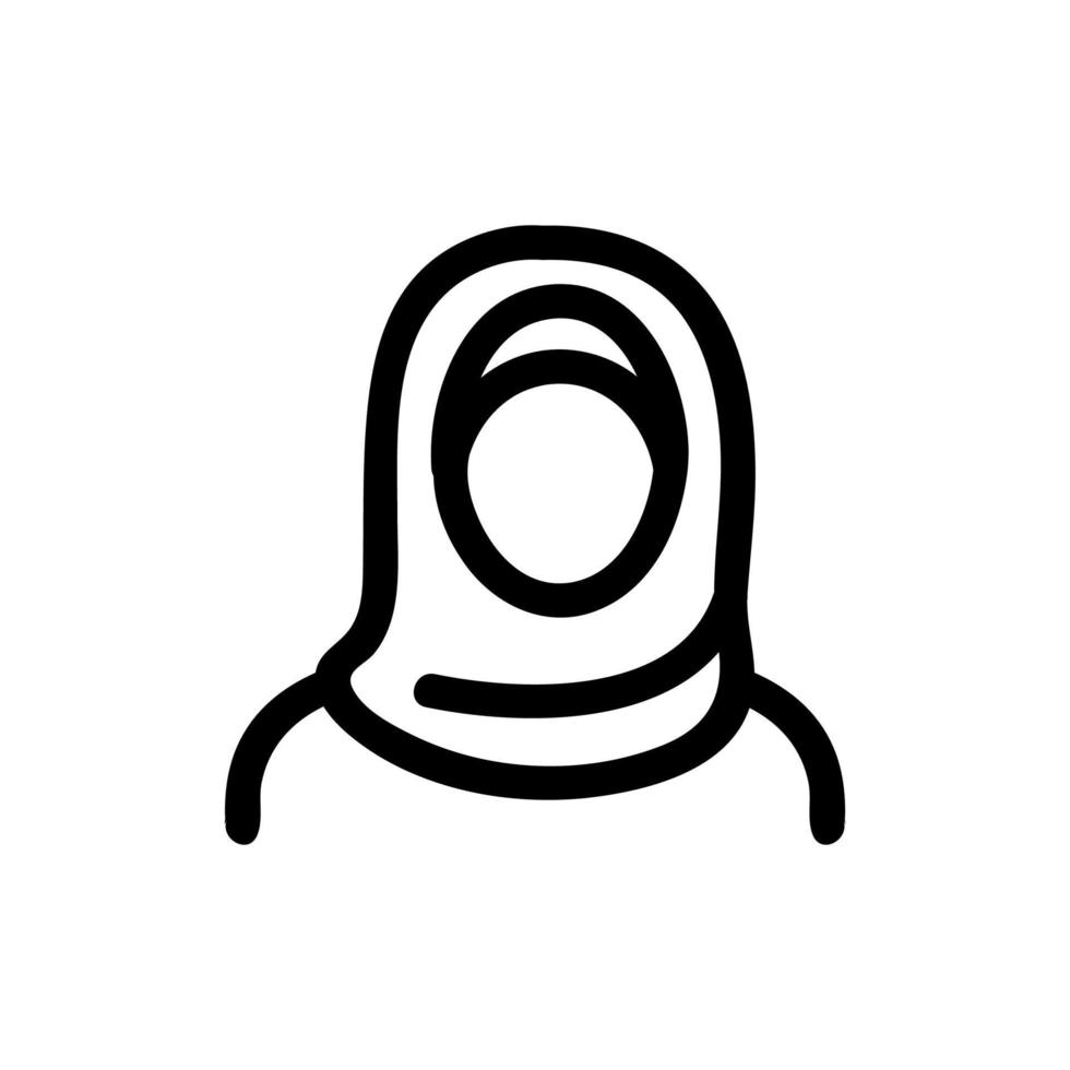 vettore icona donna hijab. illustrazione del simbolo del contorno isolato