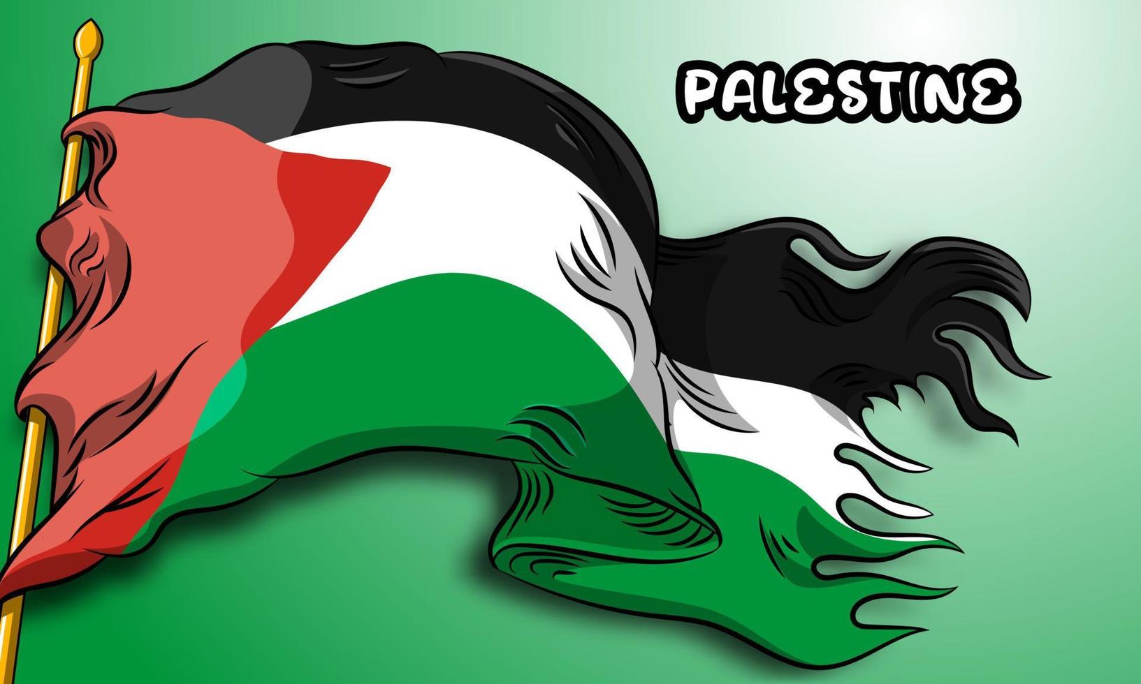 bandiera vettoriale palestina con disegnata a mano