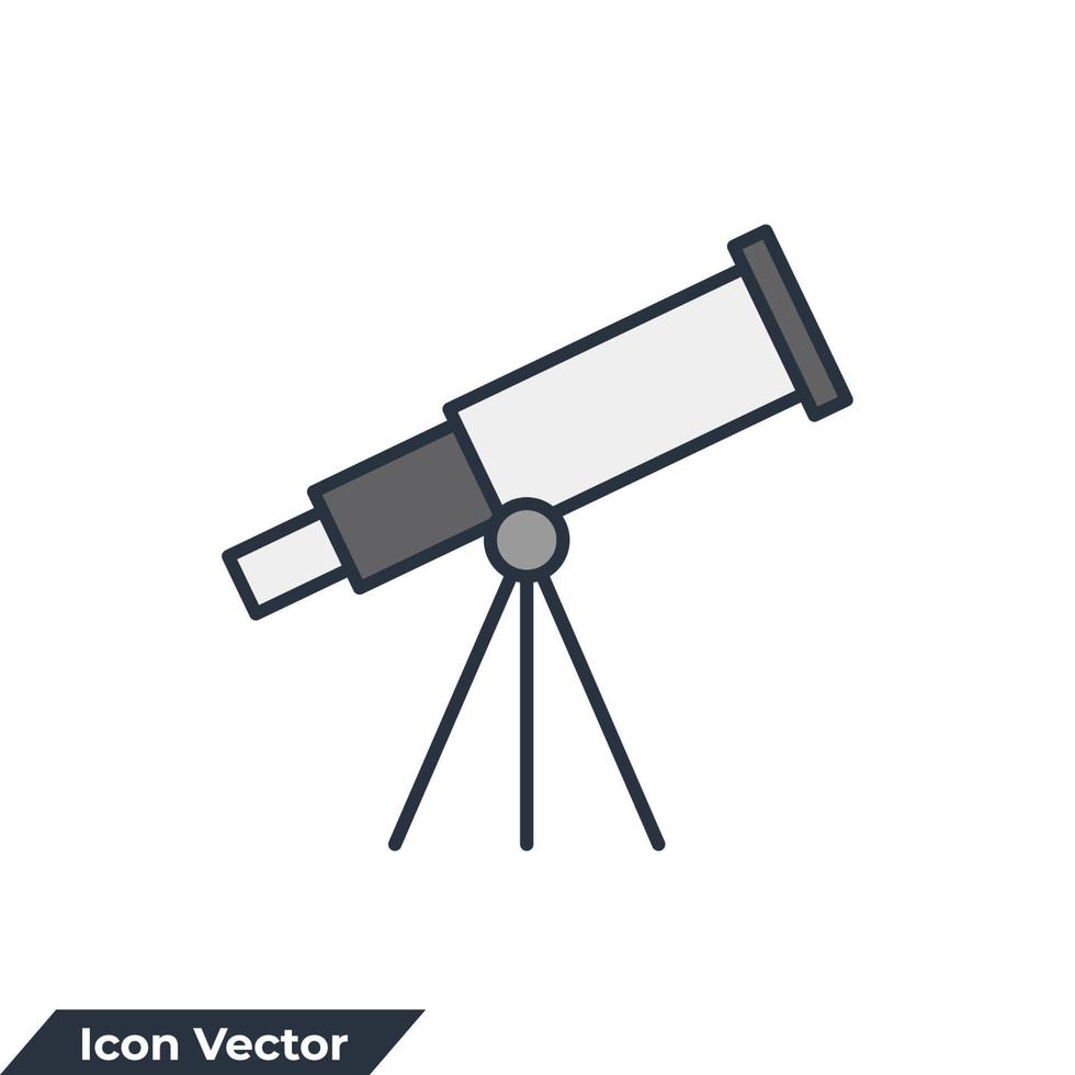 illustrazione vettoriale del logo dell'icona di astronomia. modello di simbolo del telescopio per la raccolta di grafica e web design