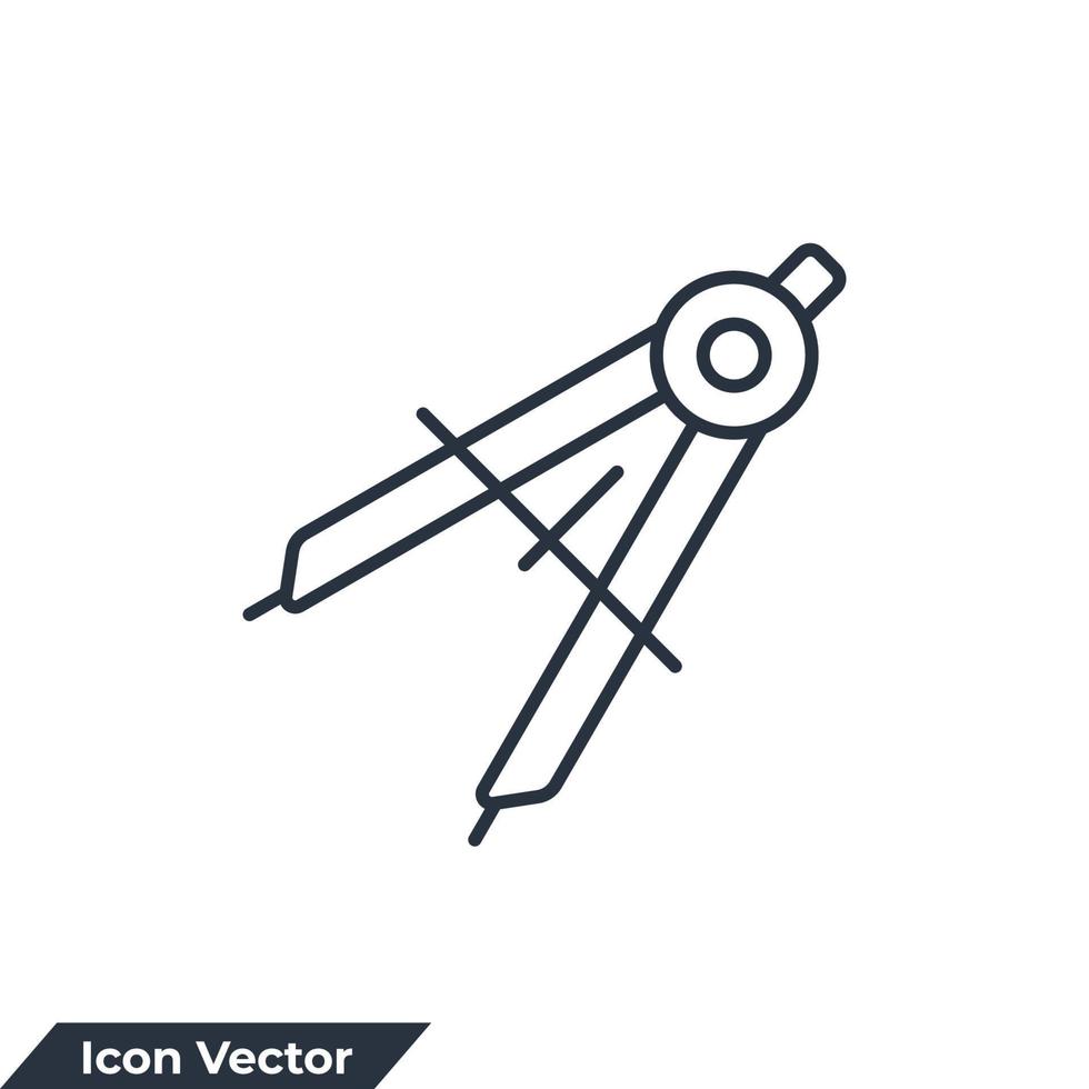 illustrazione vettoriale del logo dell'icona della geometria. modello di simbolo della bussola per la raccolta di grafica e web design