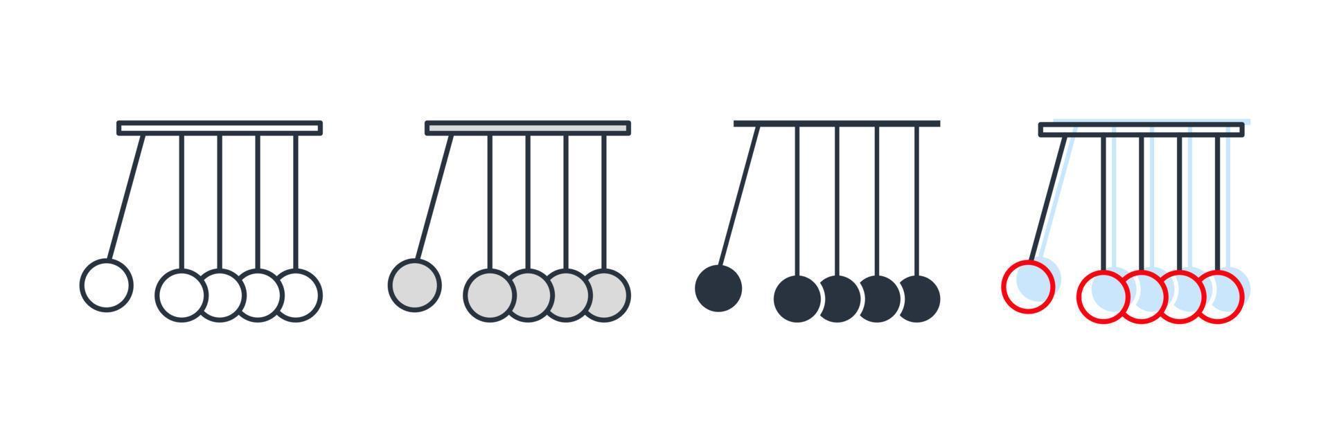 culla di newton, illustrazione vettoriale del logo dell'icona del pendolo. modello di simbolo cinetico per la raccolta di grafica e web design