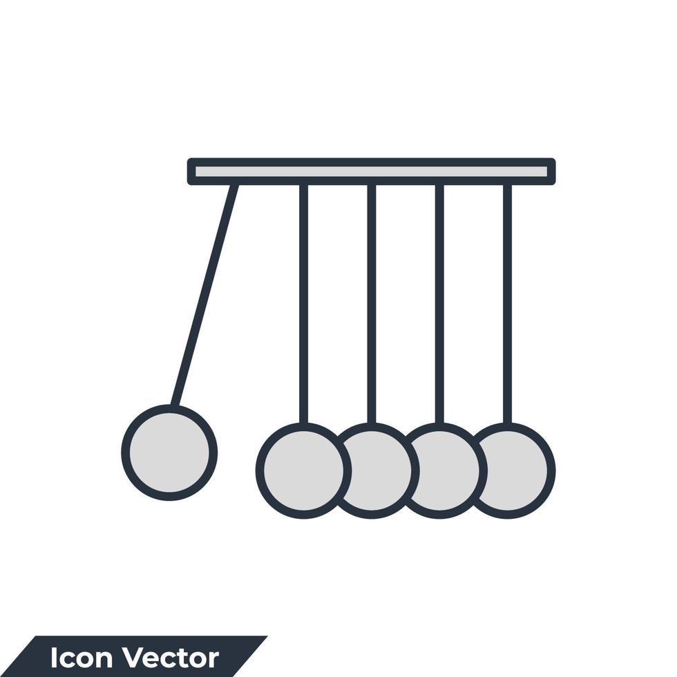 culla di newton, illustrazione vettoriale del logo dell'icona del pendolo. modello di simbolo cinetico per la raccolta di grafica e web design