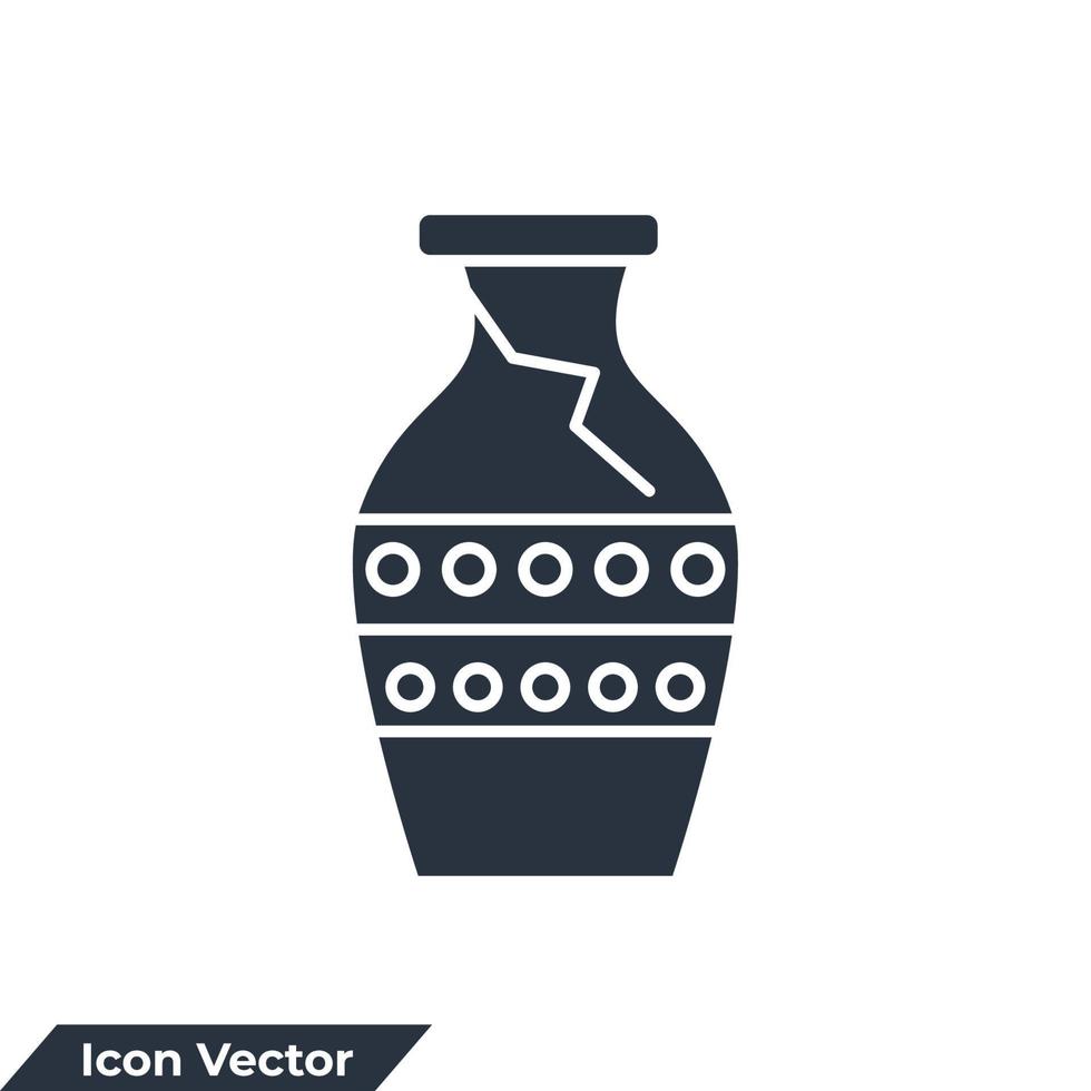 illustrazione vettoriale del logo dell'icona dell'archeologo. modello di simbolo di vasi antichi per la raccolta di grafica e web design