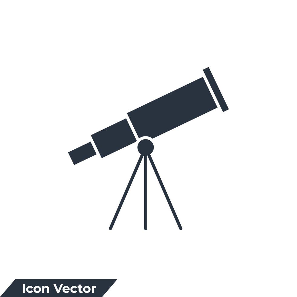 illustrazione vettoriale del logo dell'icona di astronomia. modello di simbolo del telescopio per la raccolta di grafica e web design