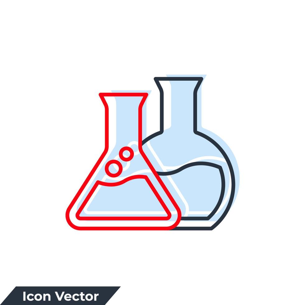illustrazione vettoriale del logo dell'icona della chimica. modello di simbolo della provetta per la raccolta di grafica e web design