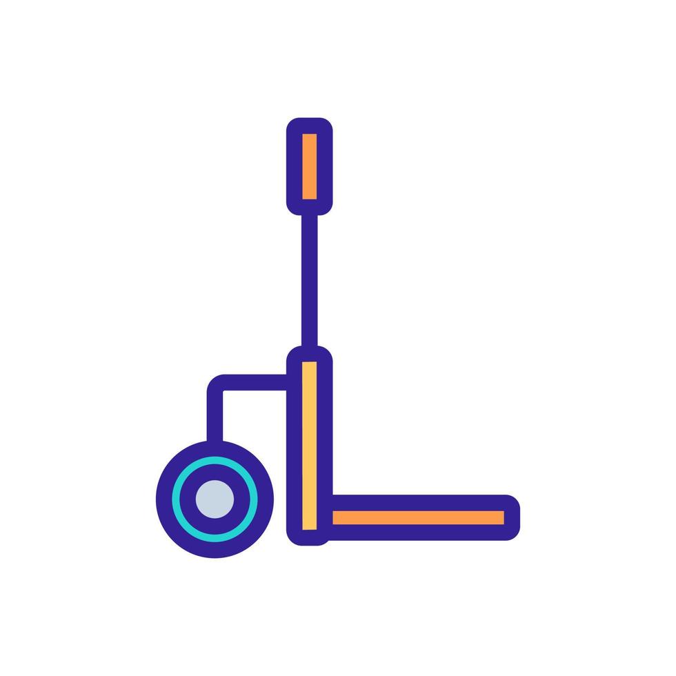 un carrello a ruote con illustrazione del profilo vettoriale dell'icona della maniglia