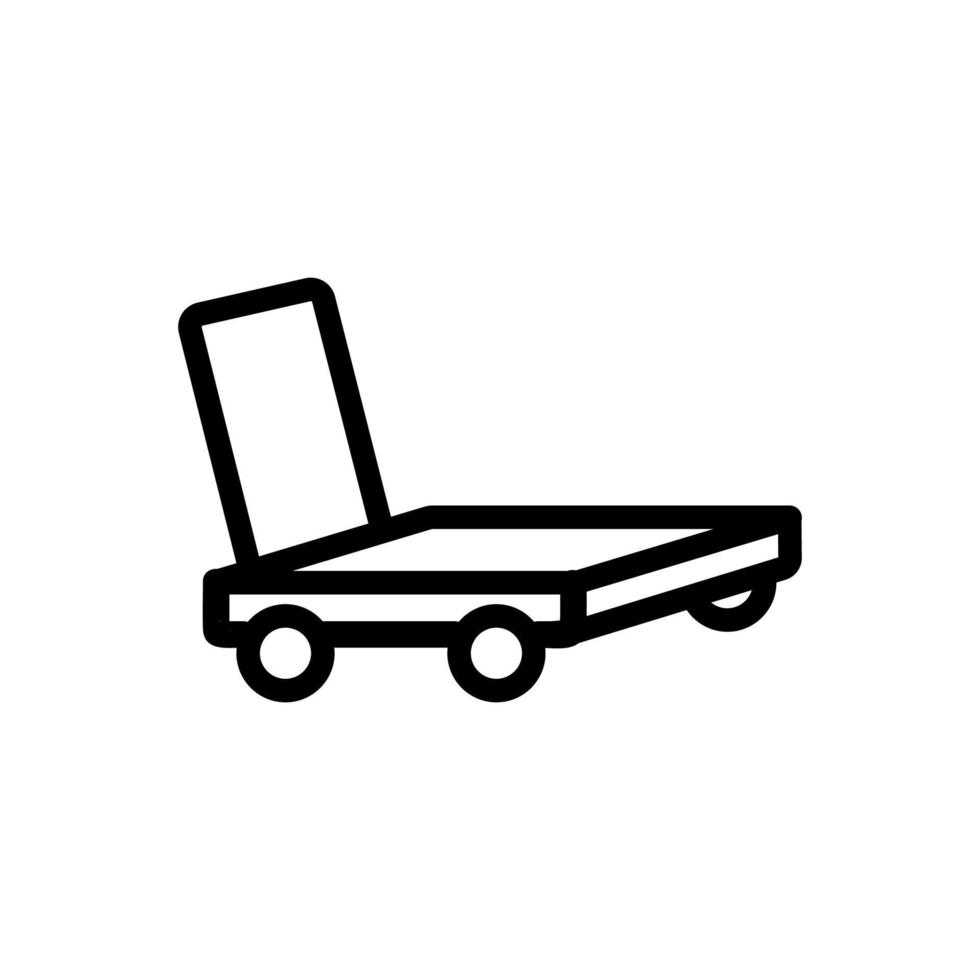 illustrazione del profilo vettoriale dell'icona del carrello a mano della piattaforma complessiva